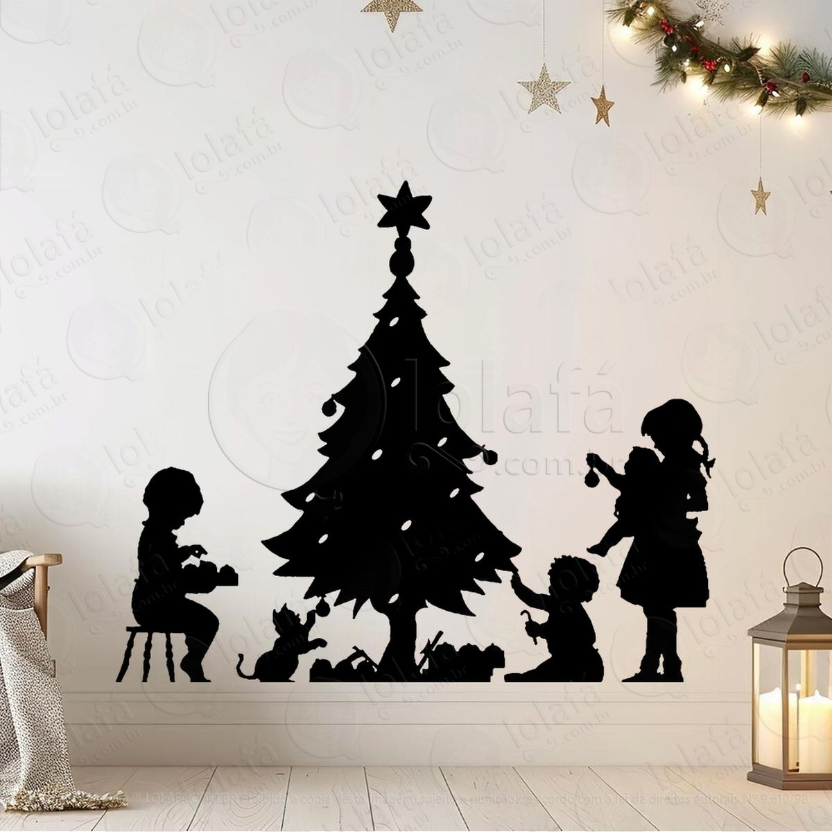 cenário crianças decorando Árvore adesivos de natal mod:682