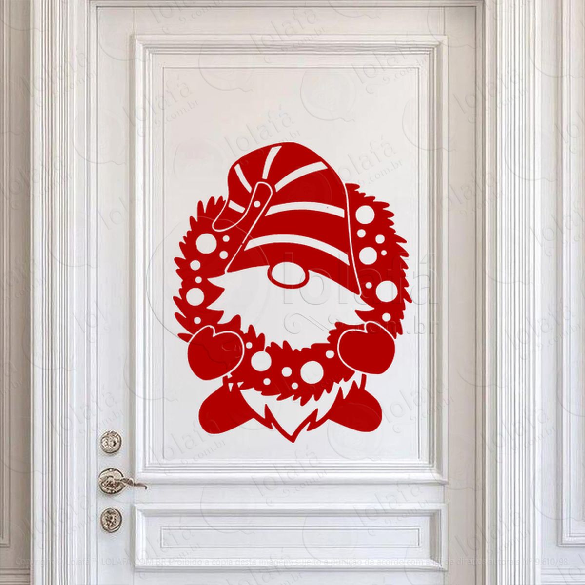 guirlanda gnomo ajudante do noel adesivos de natal mod:714