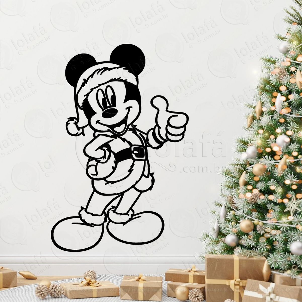 mickey de papai noel adesivos de natal mod:717
