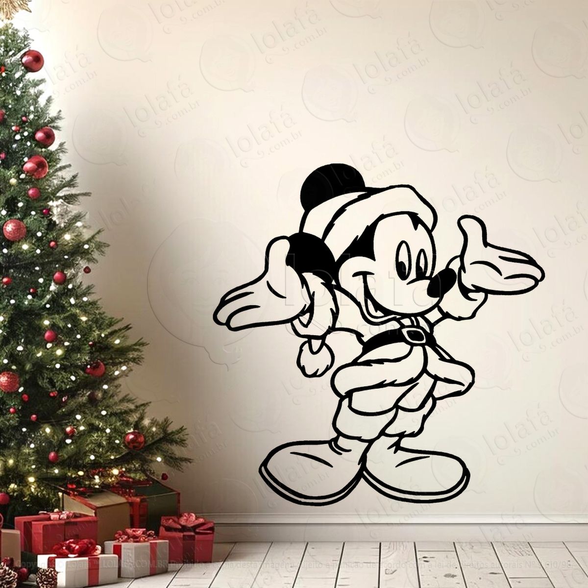 mickey de papai noel adesivos de natal mod:718