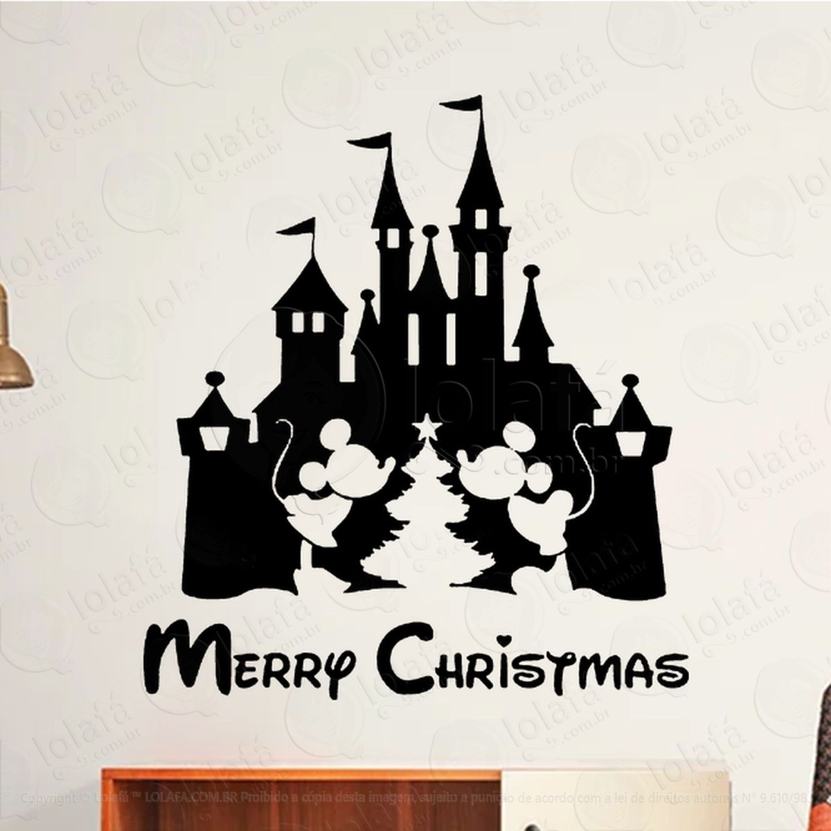 castelo mickey e minnie christmas adesivos de natal mod:719