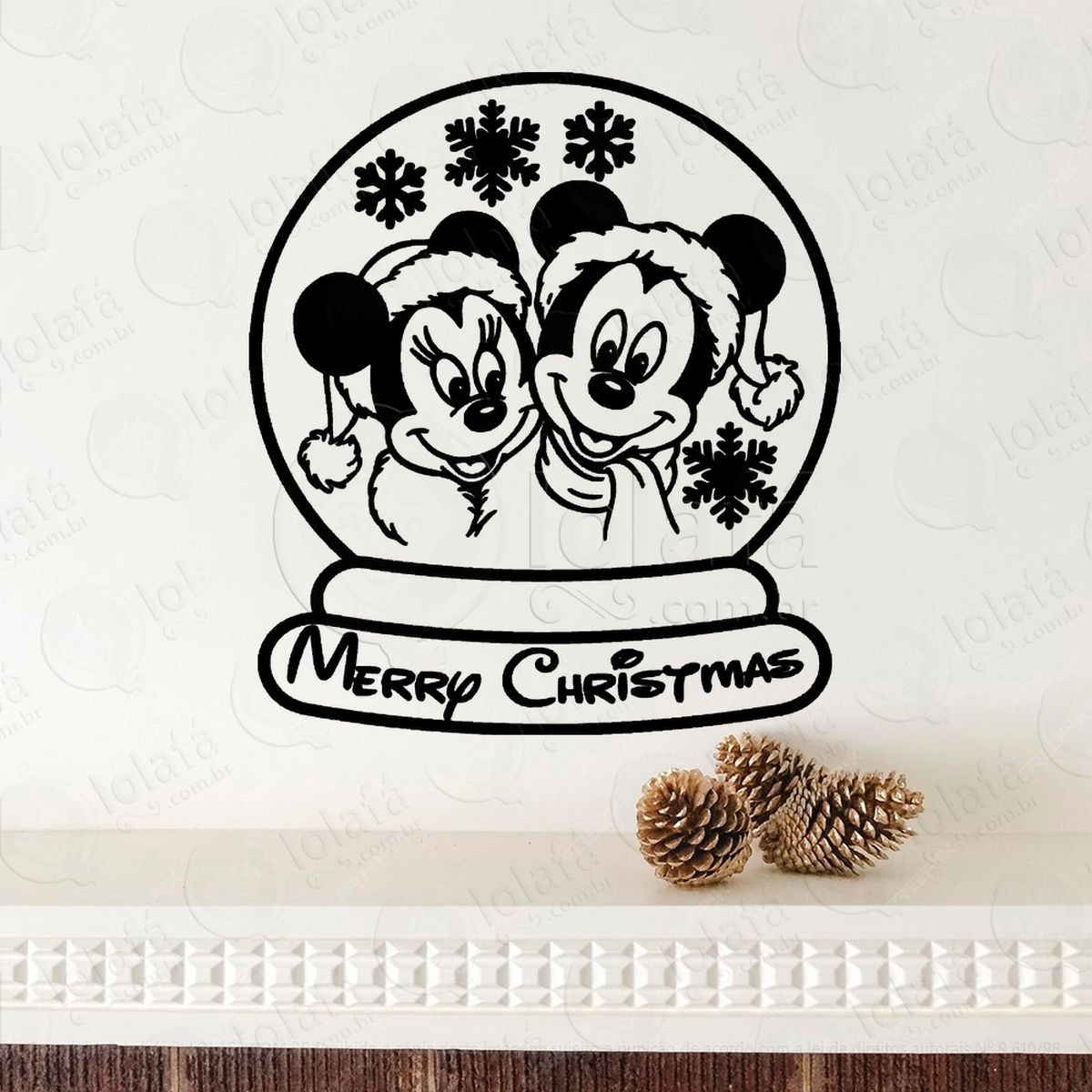 globo de neve mickey e minnie adesivos de natal mod:720