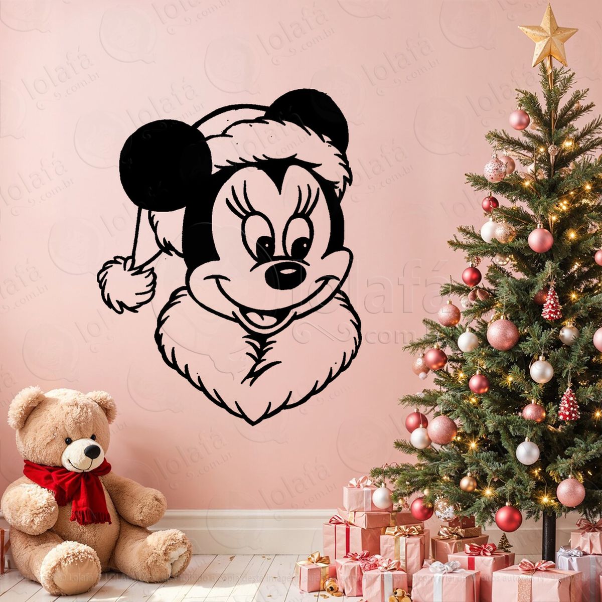 minnie no natal adesivos de natal mod:722