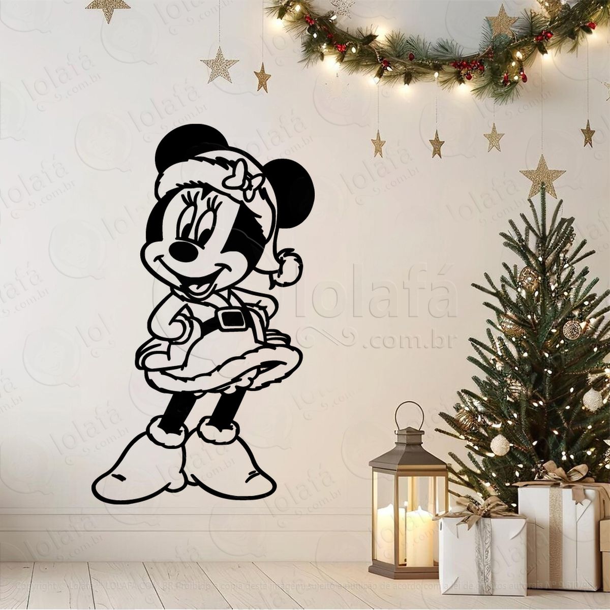 minnie de mamãe noel adesivos de natal mod:723