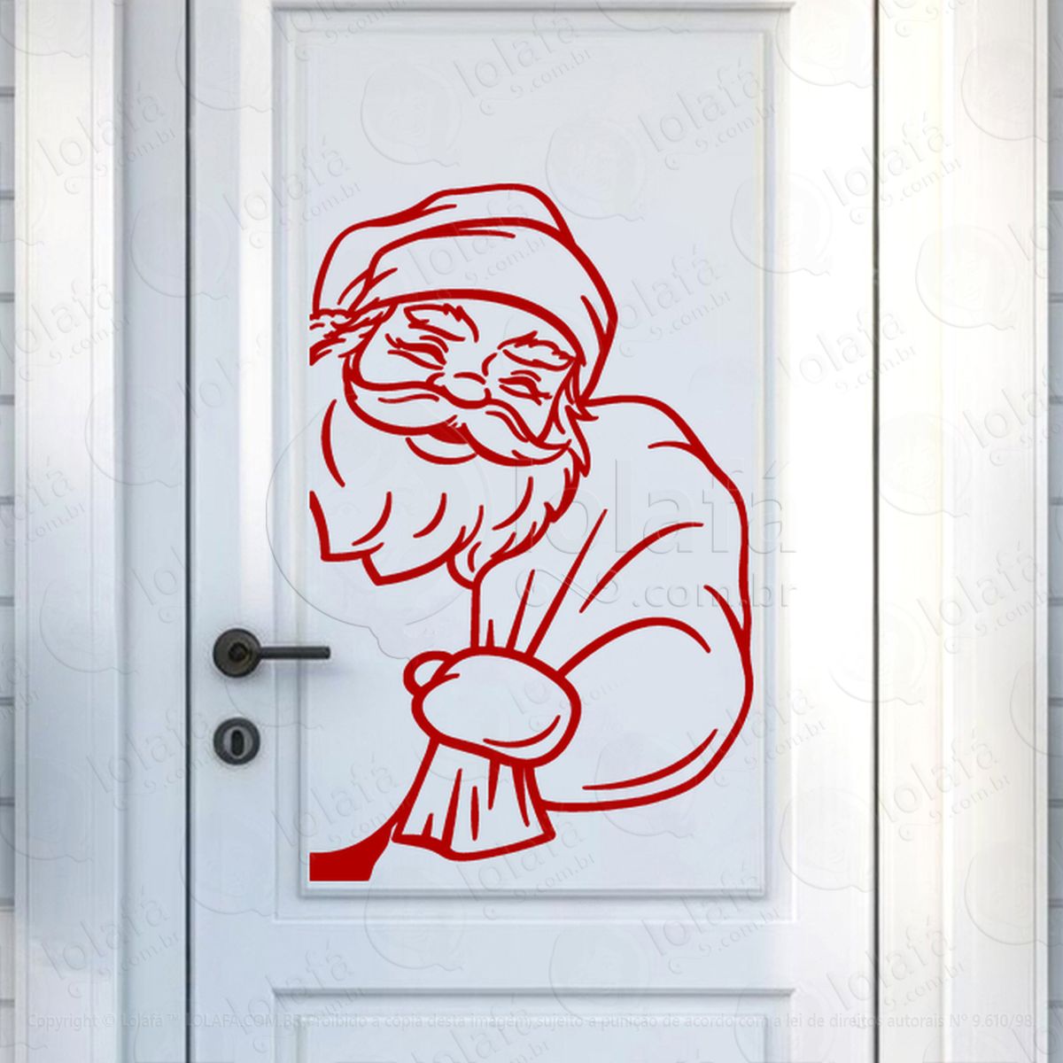 papai noel com sacola de presentes adesivos de natal mod:734