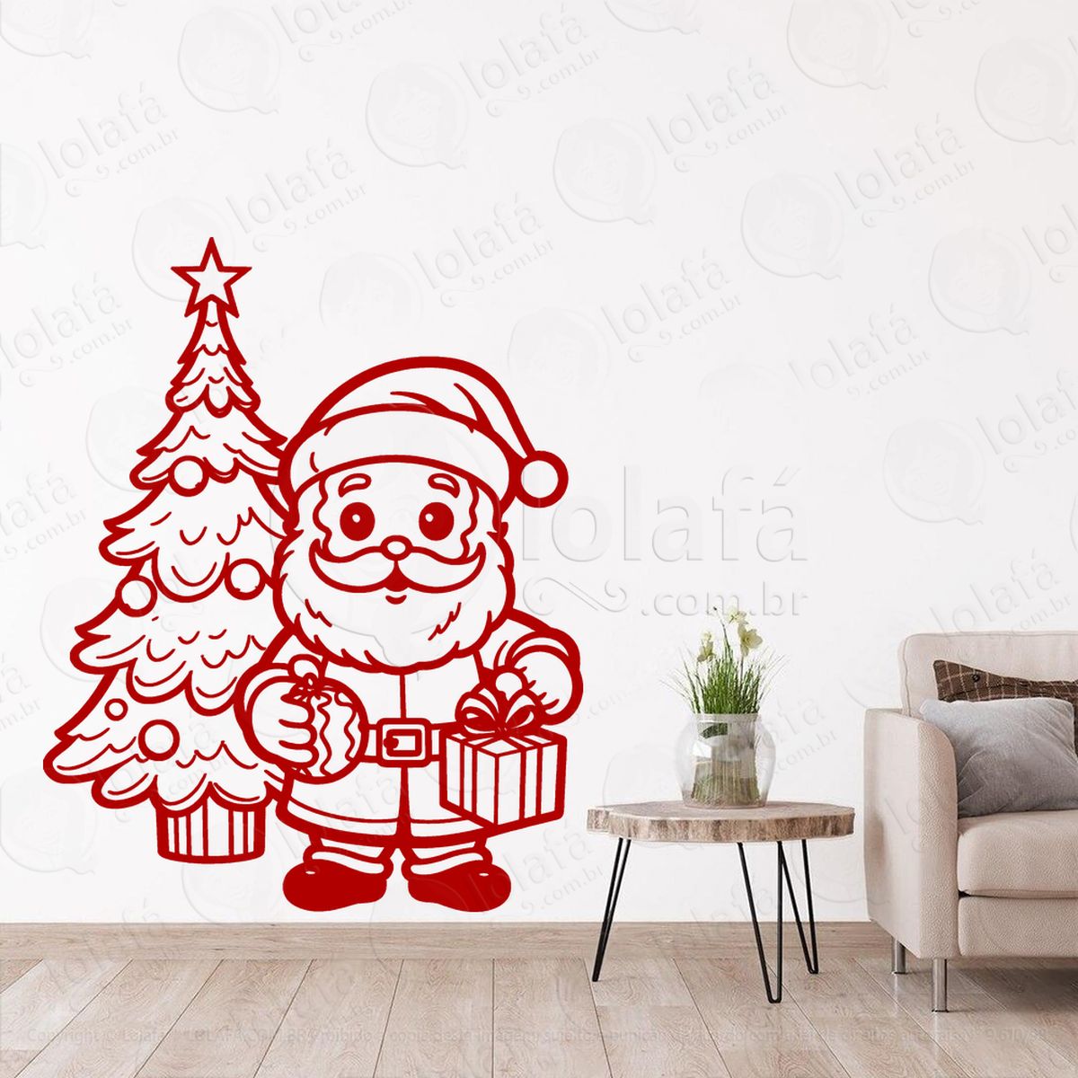 papai noel com Árvore de natal adesivos de natal mod:737