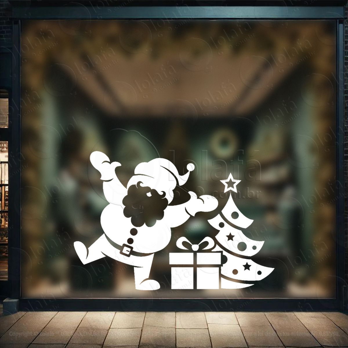 papai noel com Árvore de natal adesivos de natal mod:739