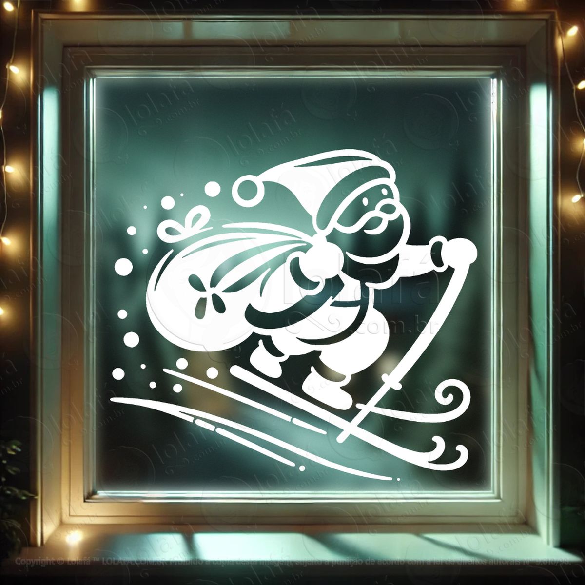 papai noel esquiando adesivos de natal mod:762