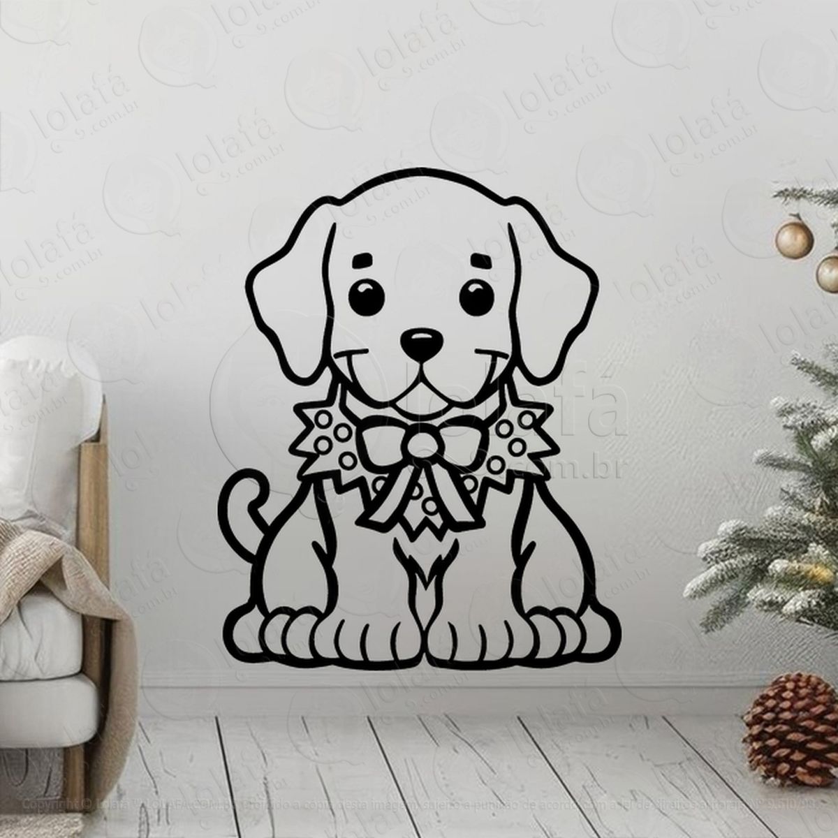 cachorro pet natalino adesivos de natal mod:769