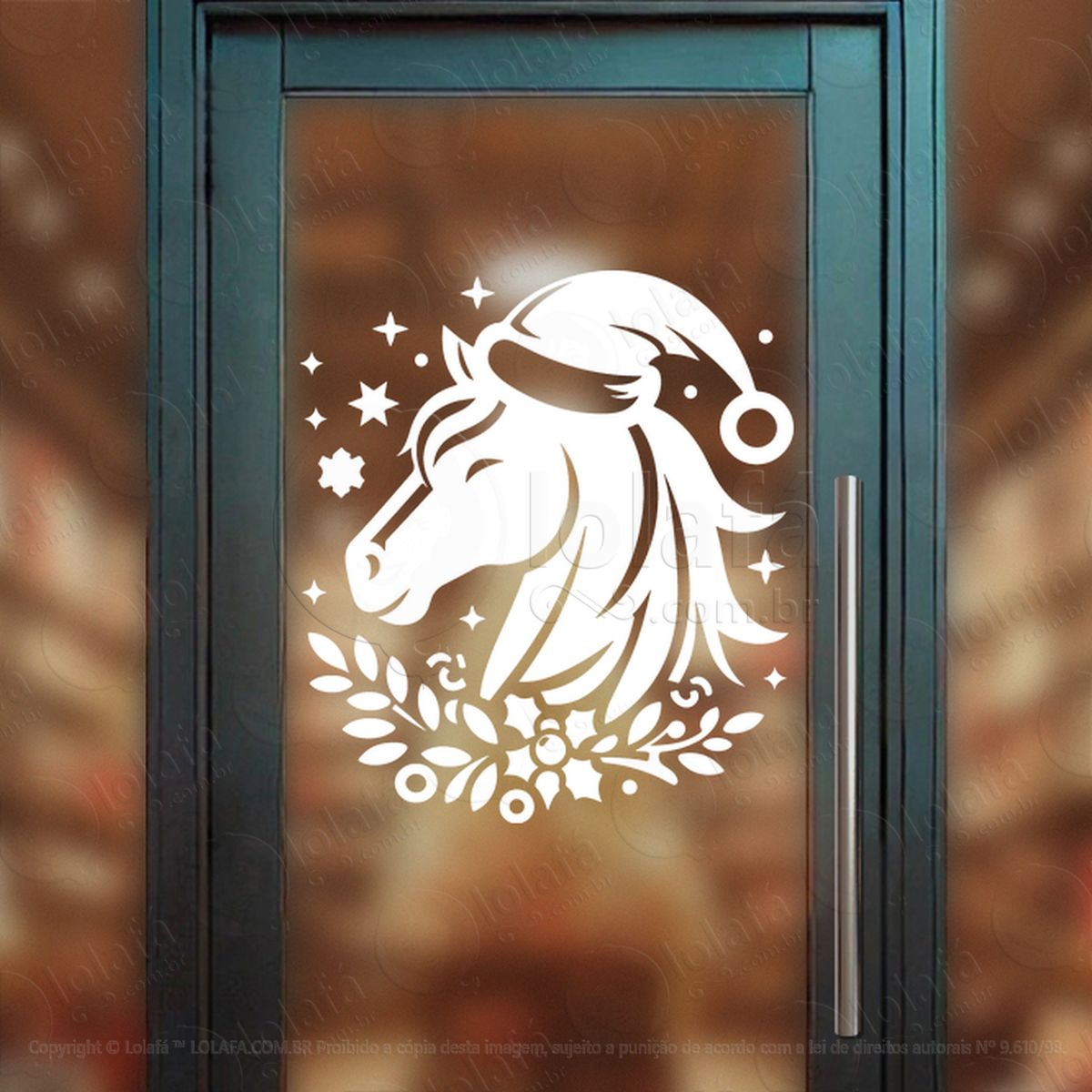 guirlanda de natal cavalo de gorro adesivos de natal mod:773