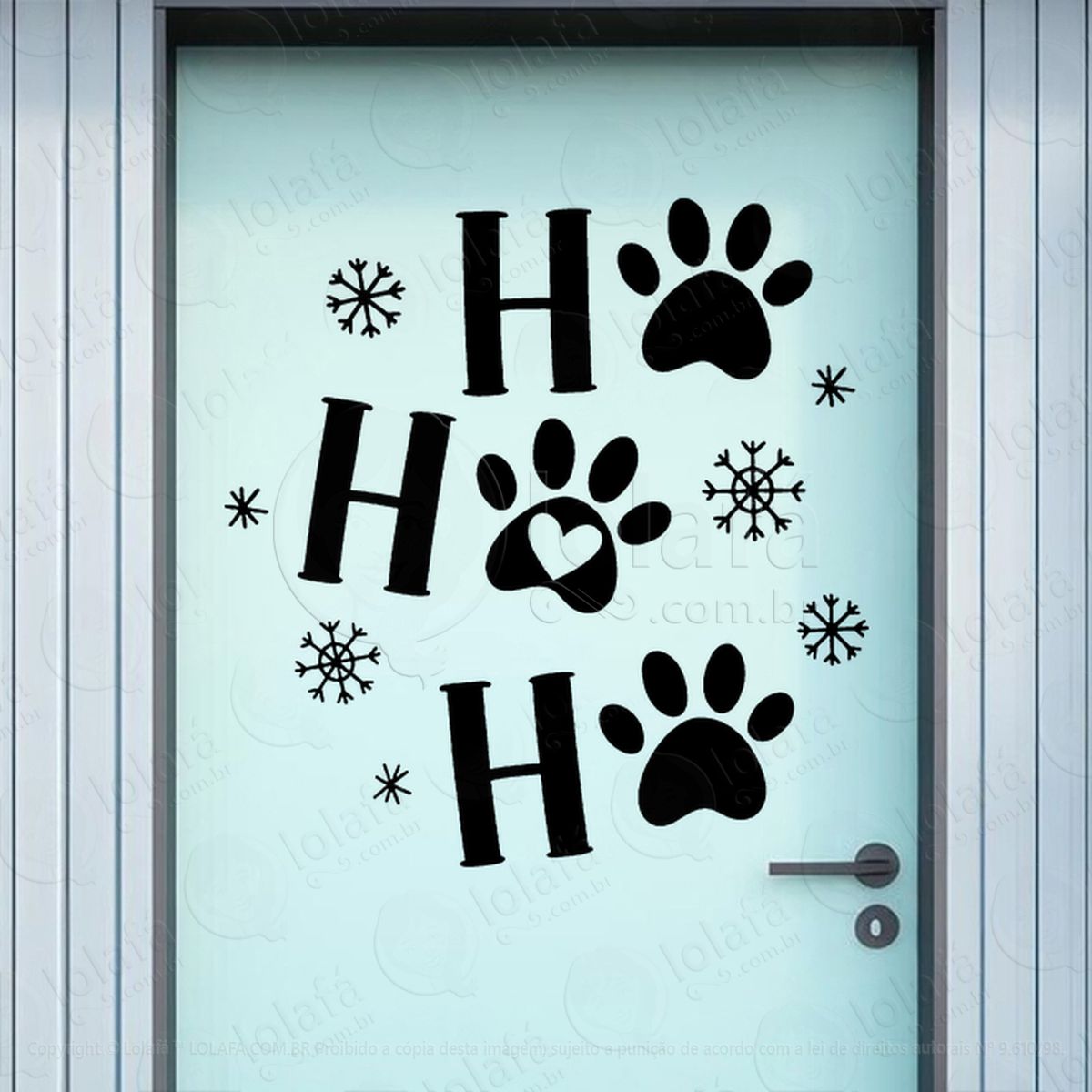 patas pet em frase ho ho ho adesivos de natal mod:782