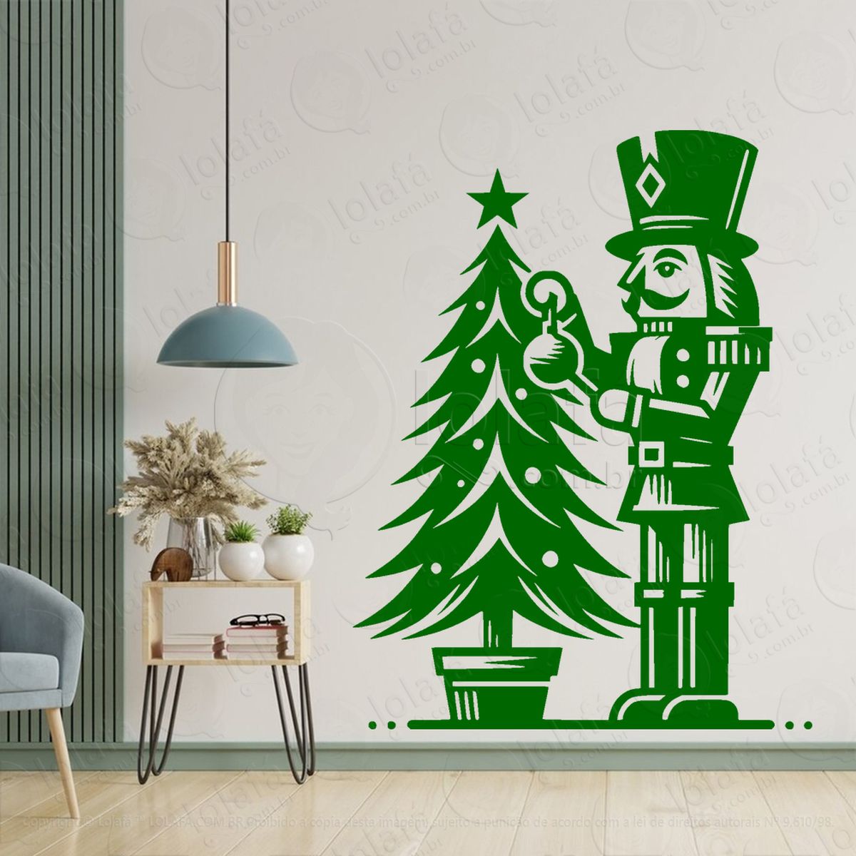 soldado quebra-nozes e Árvore adesivos de natal mod:784