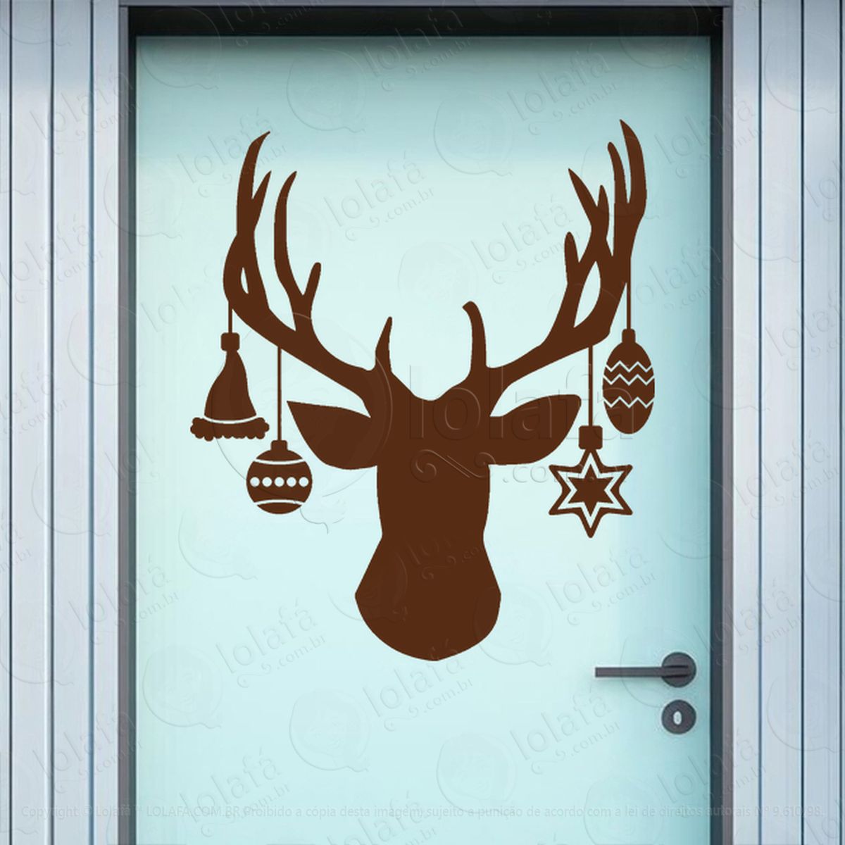 rena do natal com enfeites adesivos de natal mod:800