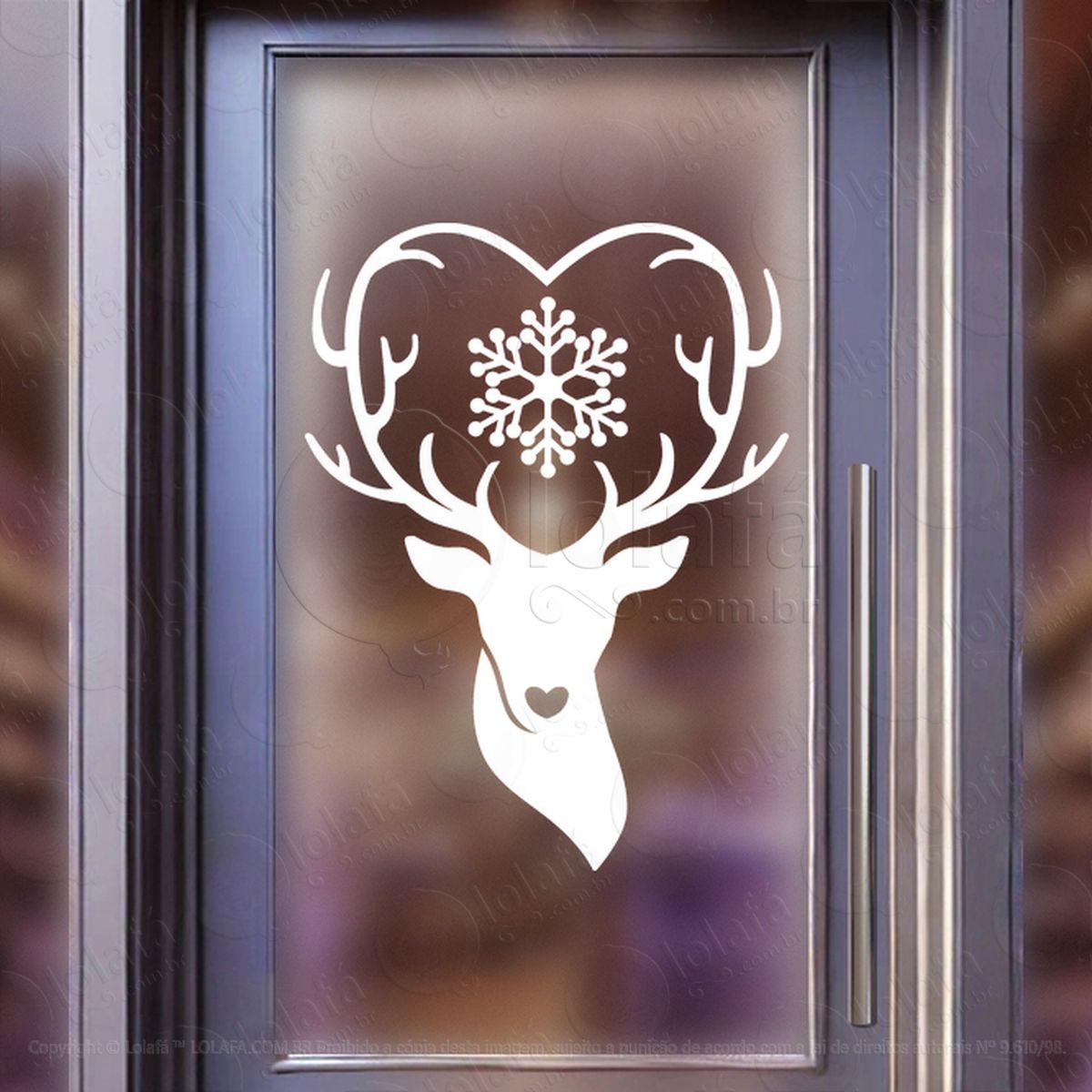 rena do natal com floco de neve adesivos de natal mod:803