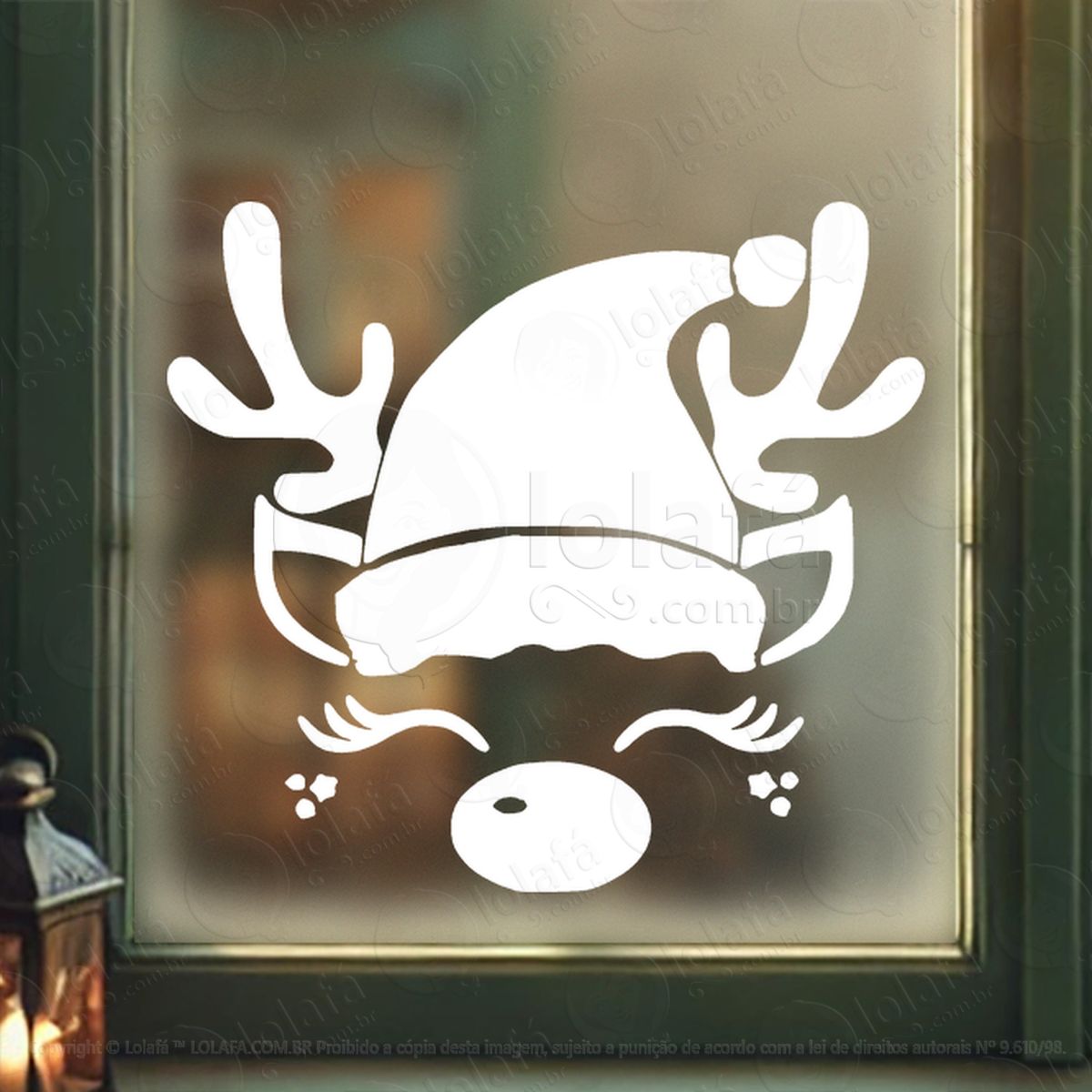 rena do natal com gorro adesivos de natal mod:814