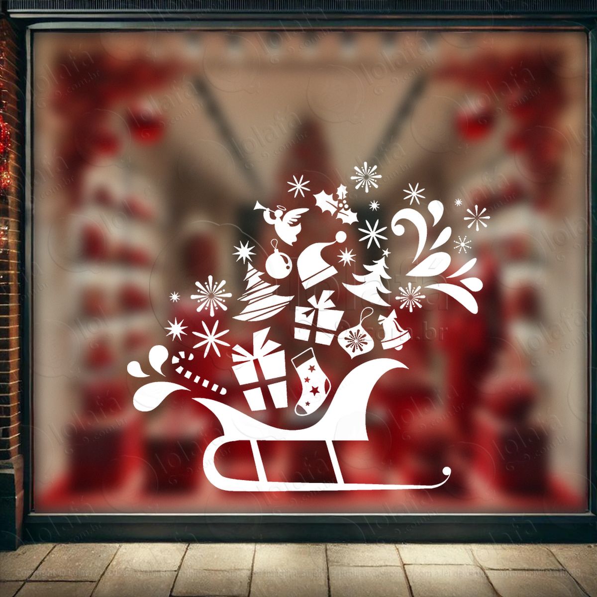 trenó do papai noel adesivos de natal mod:821