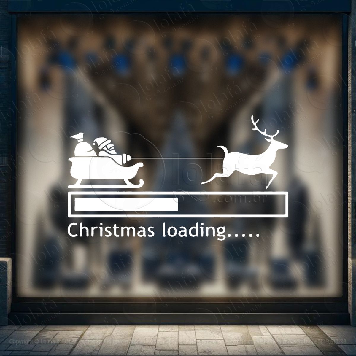 trenó do noel christmas loading adesivos de natal mod:824