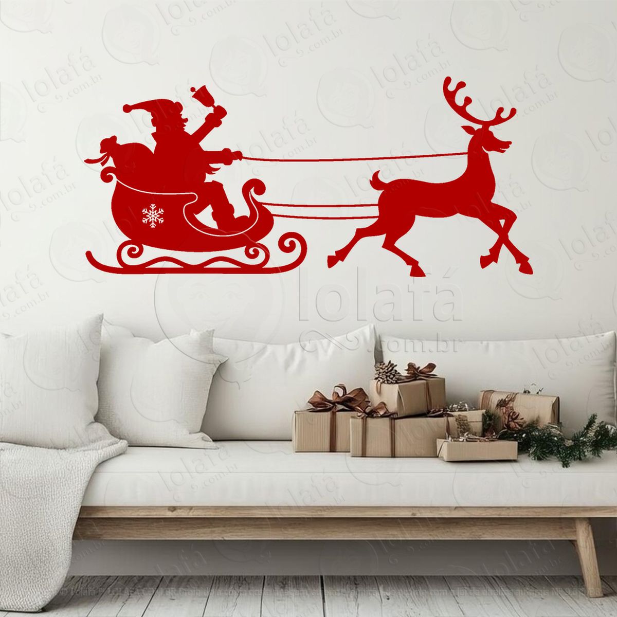 trenó do papai noel adesivos de natal mod:827