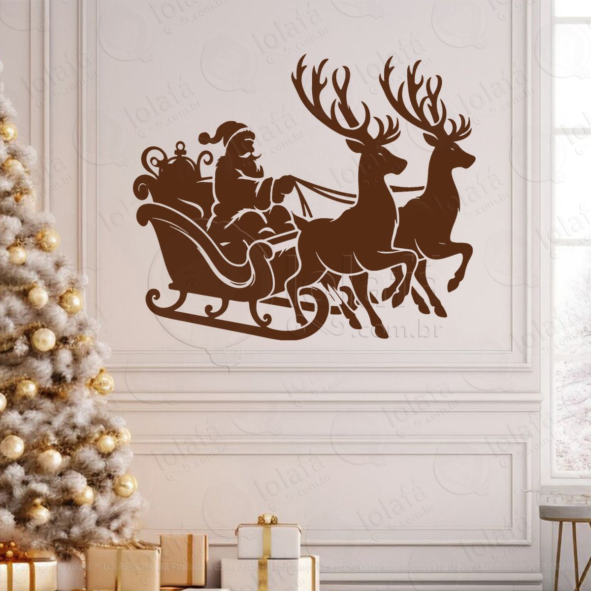 trenó do papai noel adesivos de natal mod:830