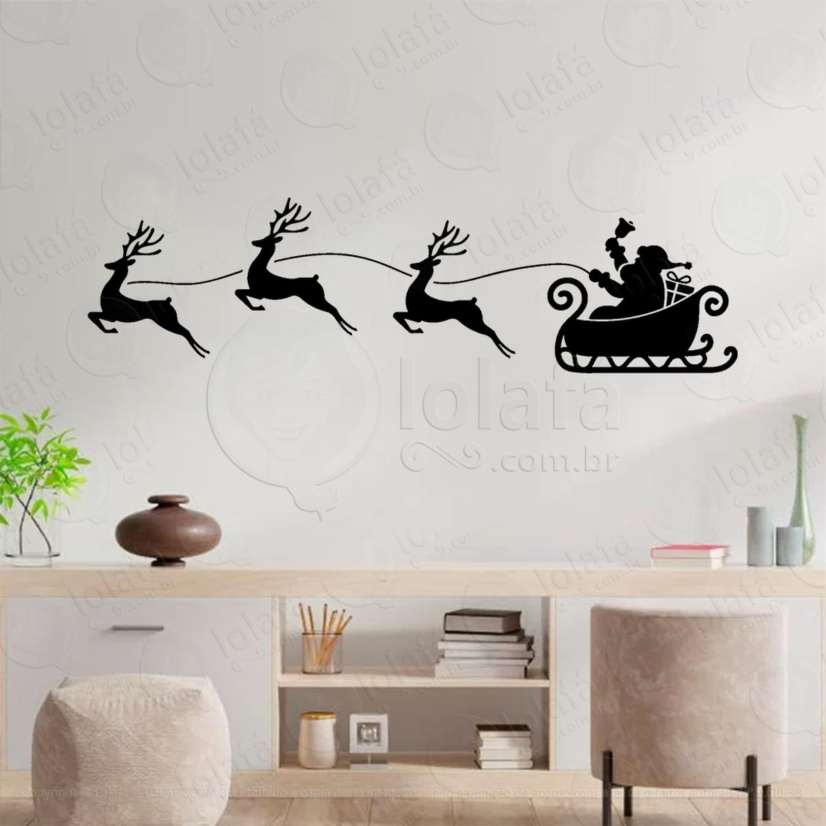 trenó do papai noel adesivos de natal mod:835