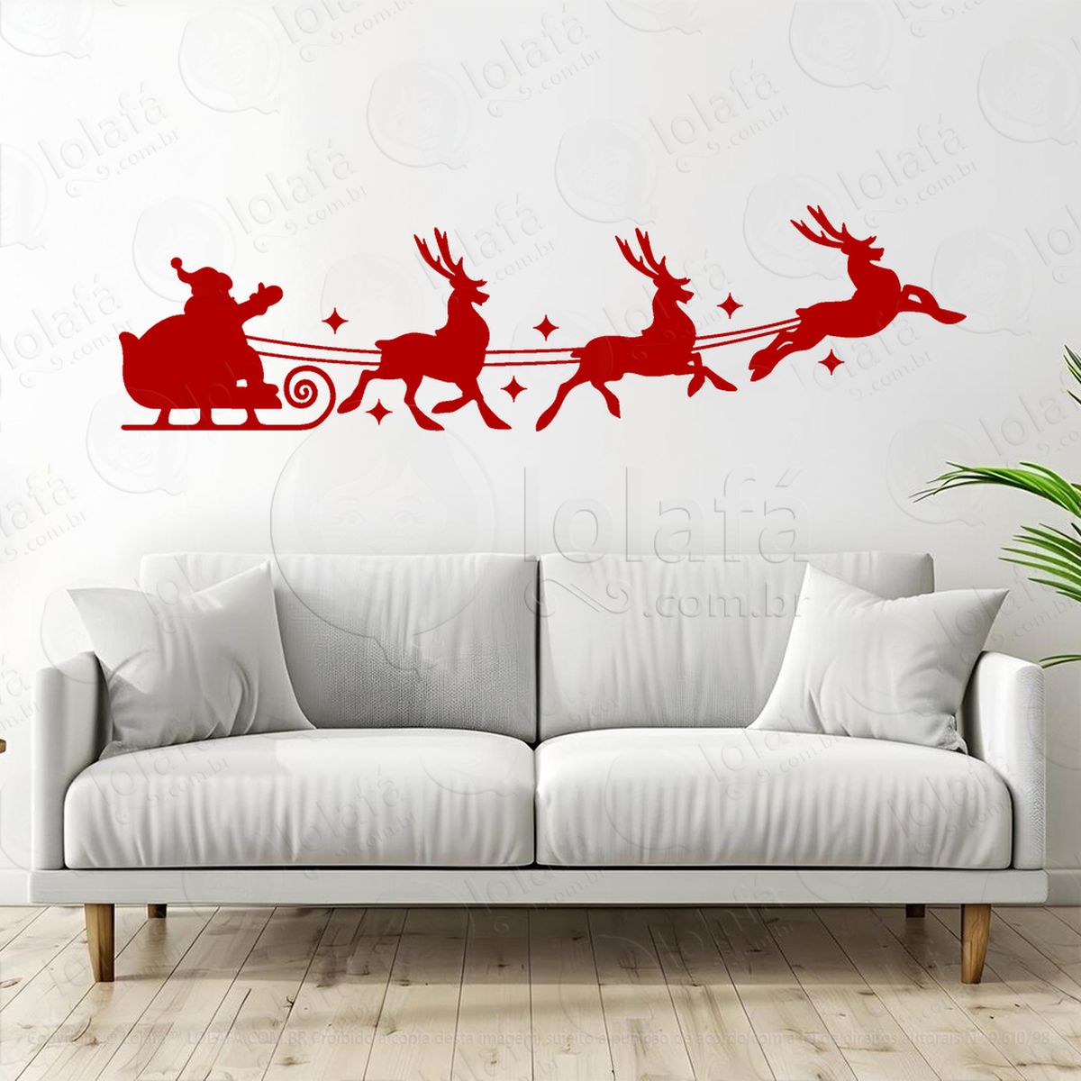 trenó do papai noel adesivos de natal mod:836