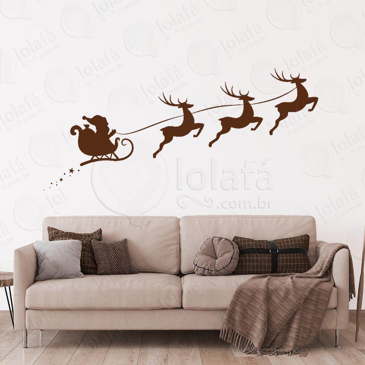 trenó do papai noel adesivos de natal mod:837