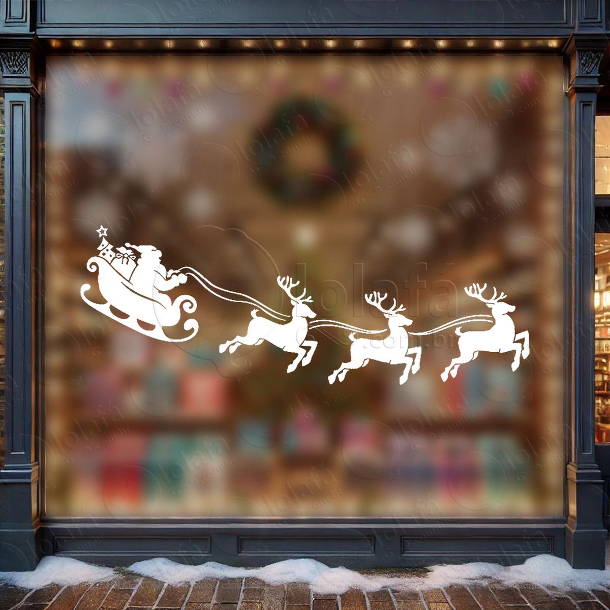trenó do papai noel adesivos de natal mod:839