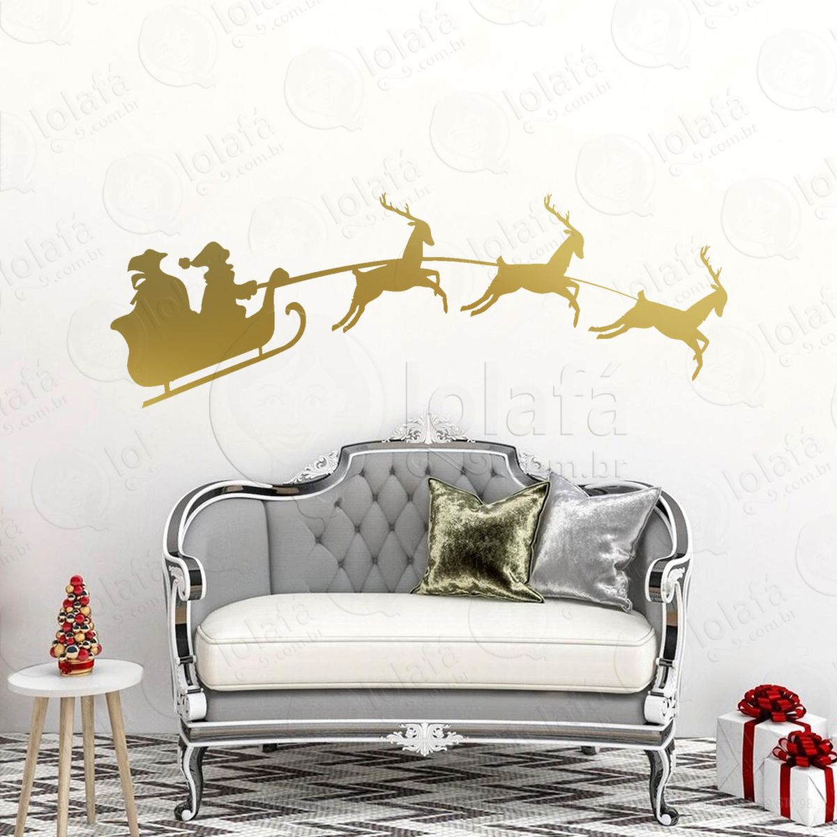 trenó do papai noel adesivos de natal mod:840