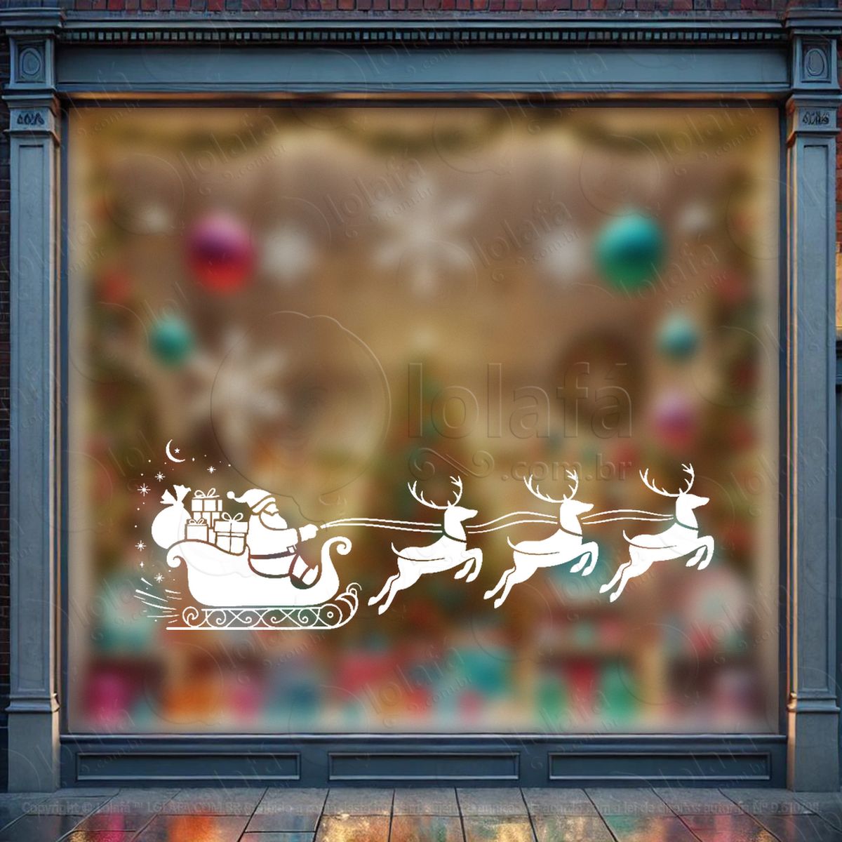 trenó do papai noel adesivos de natal mod:842