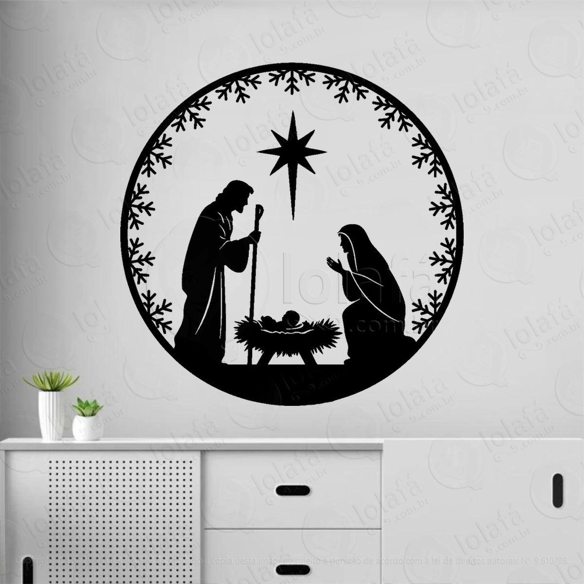 presépio nascimento do menino jesus adesivos de natal mod:857
