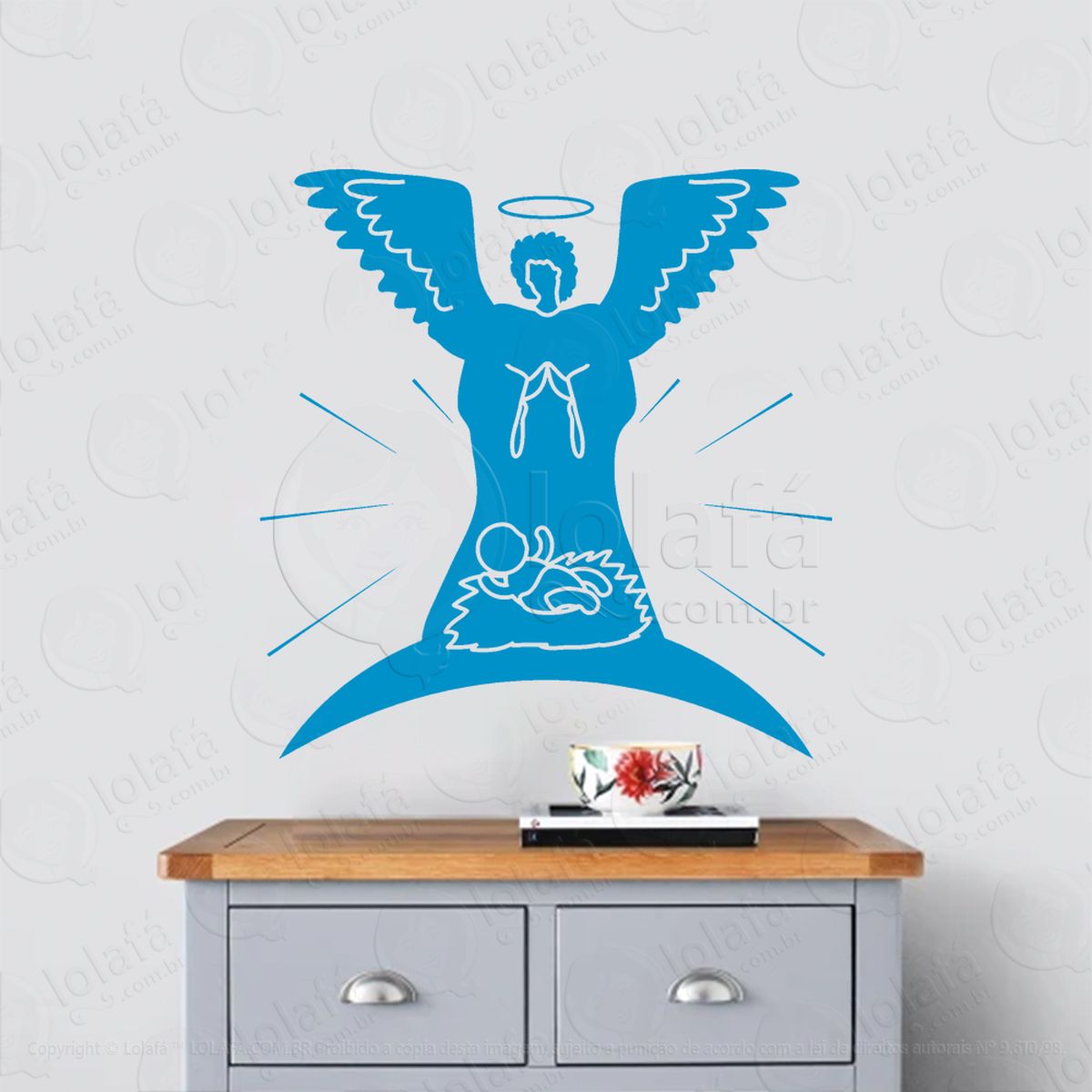 menino jesus e anjo noite sagrada adesivos de natal mod:860