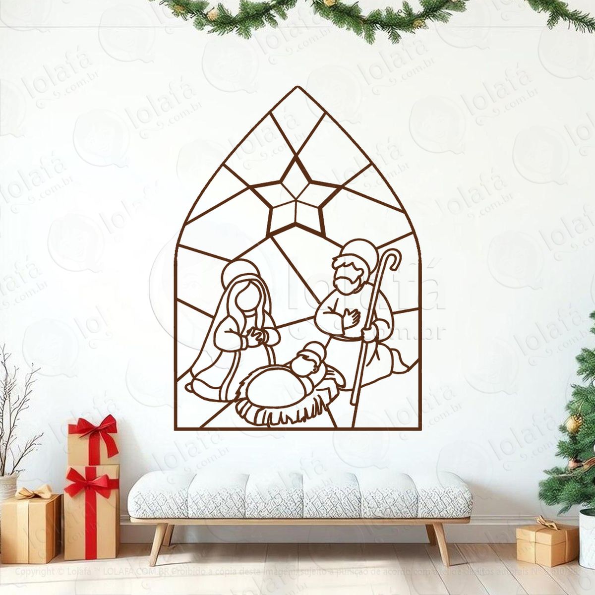 presépio noite sagrada adesivos de natal mod:870