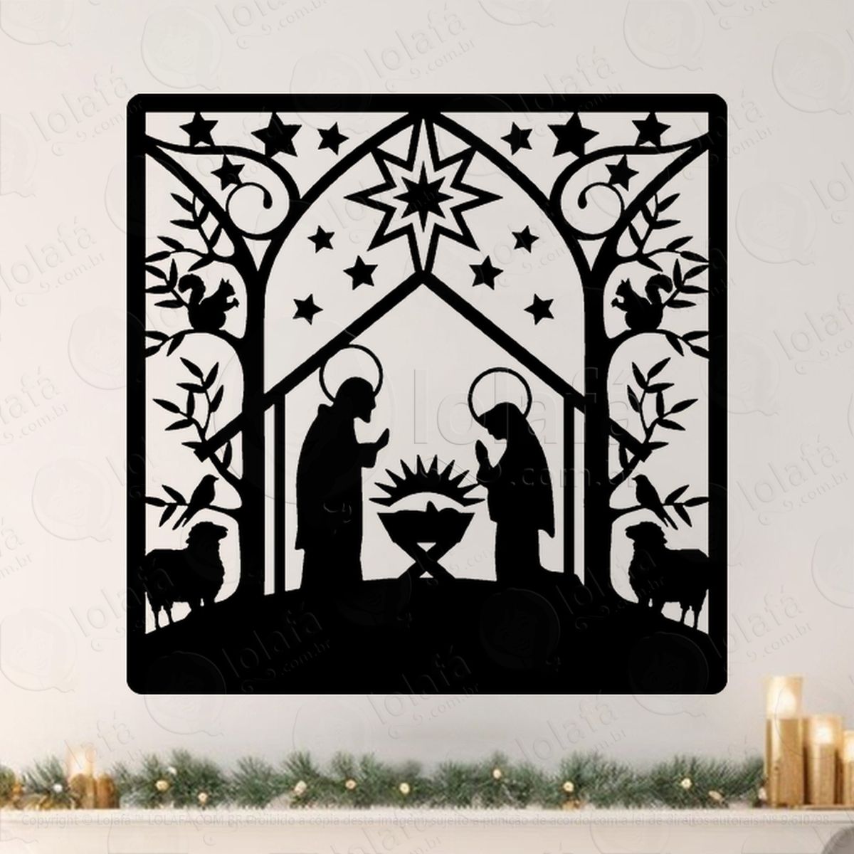 presépio noite sagrada adesivos de natal mod:872