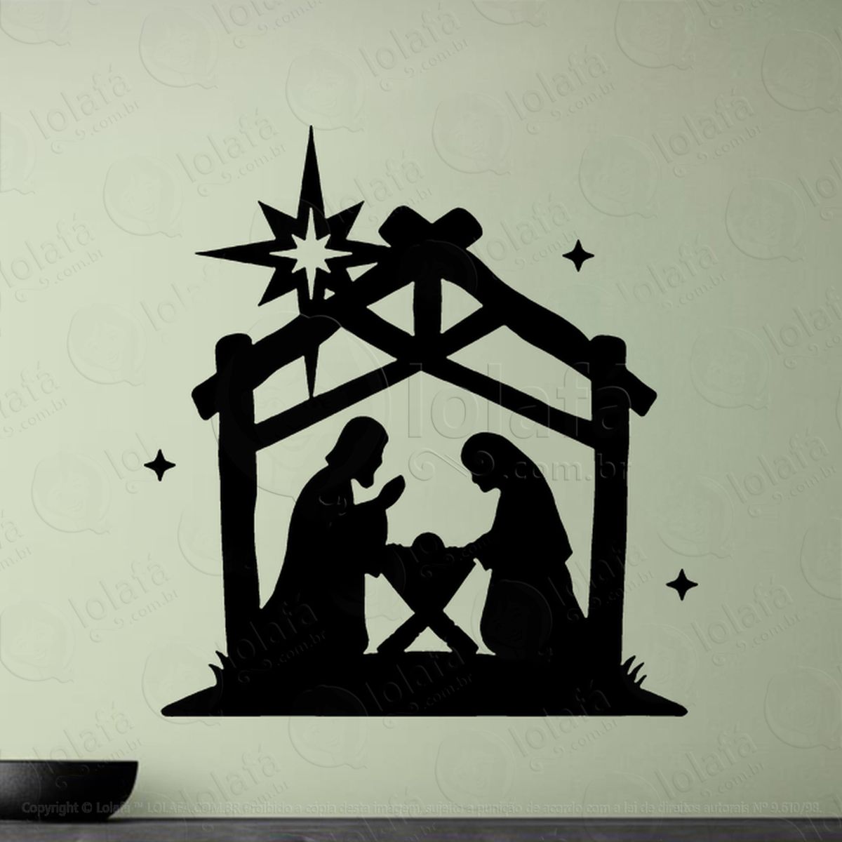 presépio nascimento do menino jesus adesivos de natal mod:875