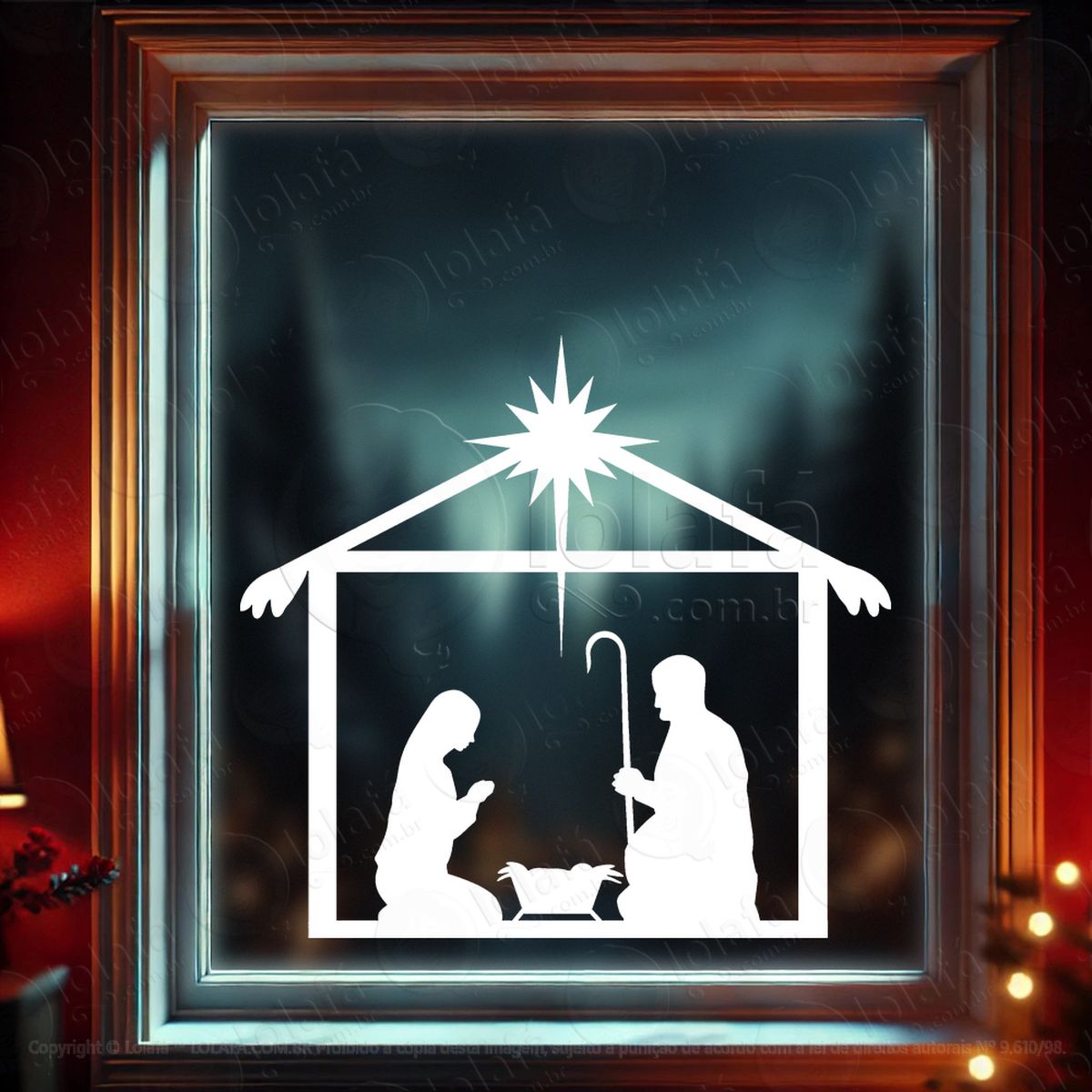 presépio noite sagrada adesivos de natal mod:876