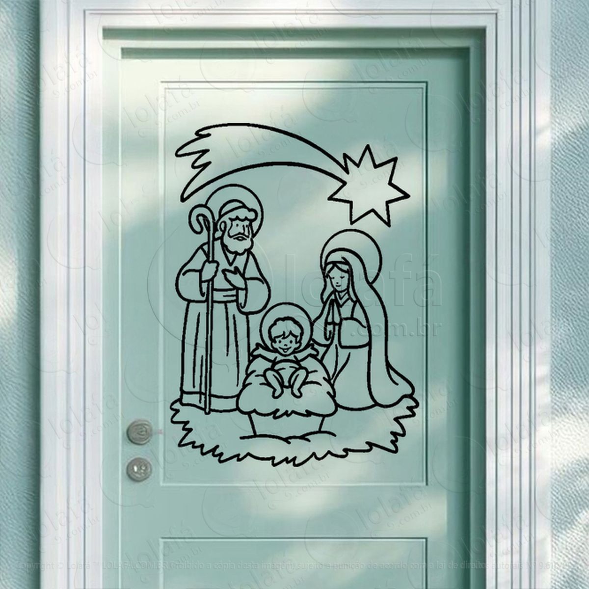 presépio noite sagrada adesivos de natal mod:880