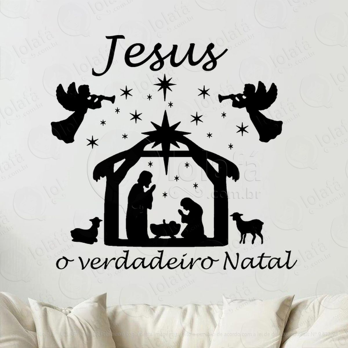 presépio jesus o verdadeiro natal adesivos de natal mod:883
