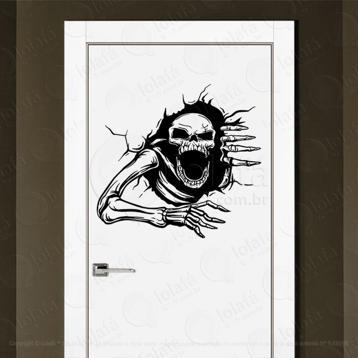 zombie adesivo de parede para quarto, porta e vidro mod:2