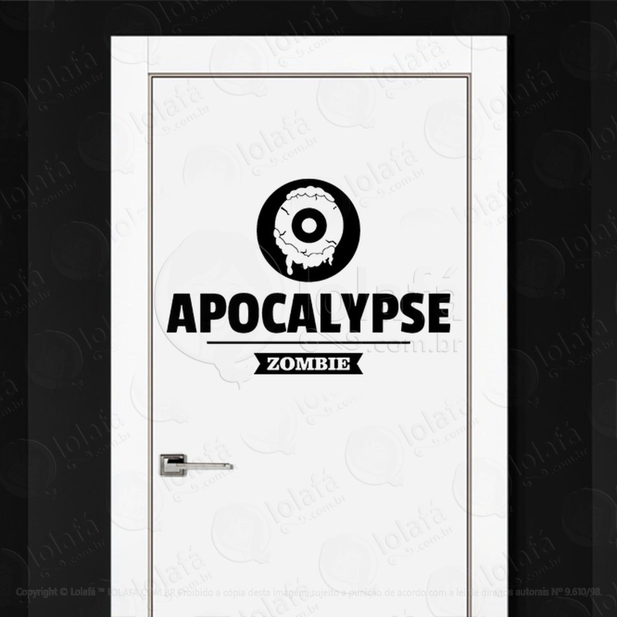 zombie adesivo de parede para quarto, porta e vidro mod:4
