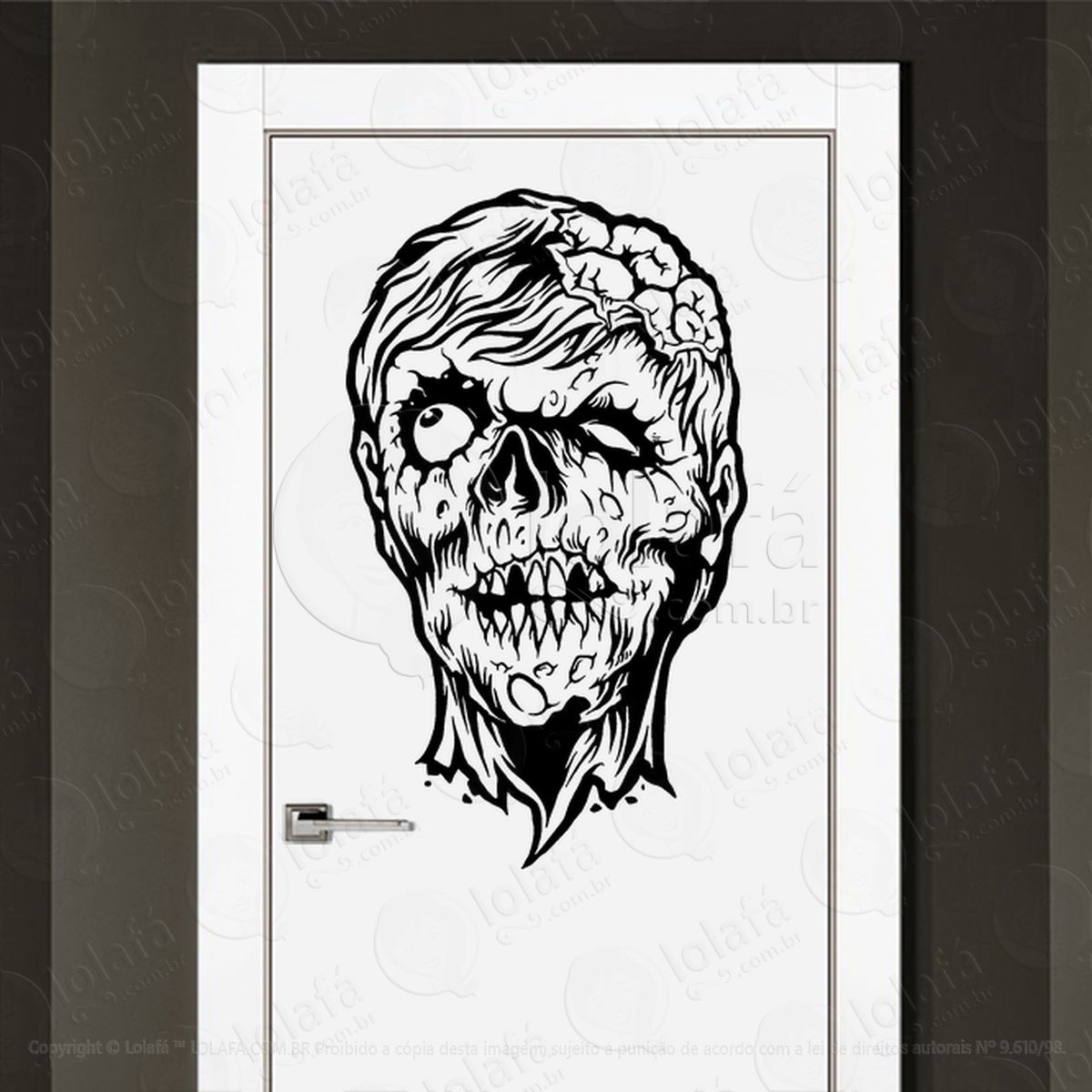 zombie adesivo de parede para quarto, porta e vidro mod:15