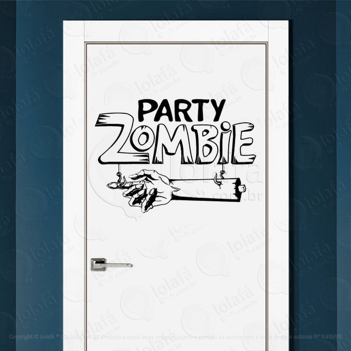 zombie adesivo de parede para quarto, porta e vidro mod:18