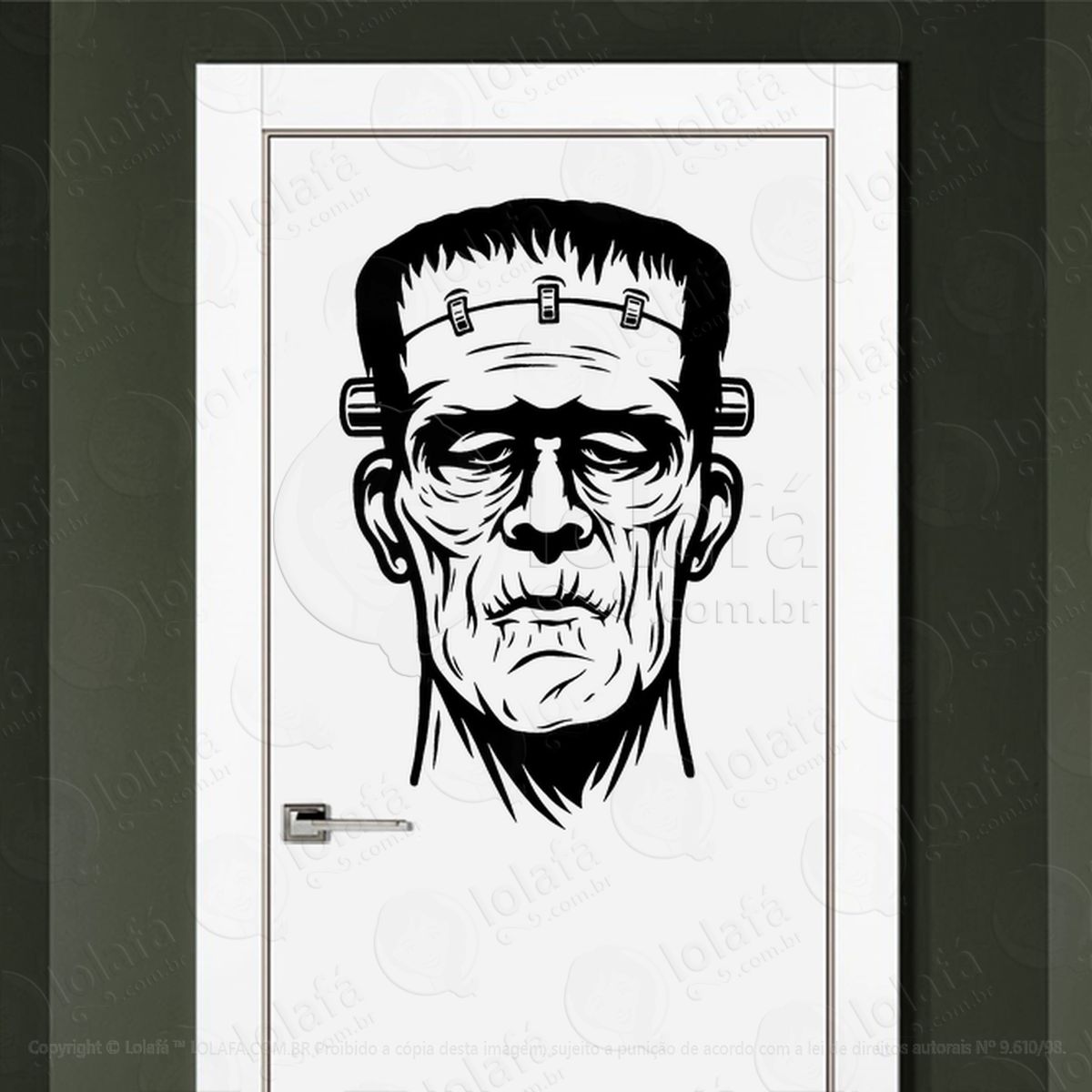 zombie adesivo de parede para quarto, porta e vidro mod:24