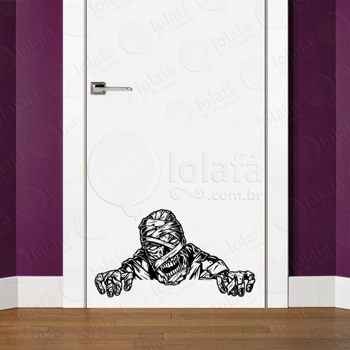 Zombie Adesivo de Parede para Quarto, Porta e Vidro - Mod:32