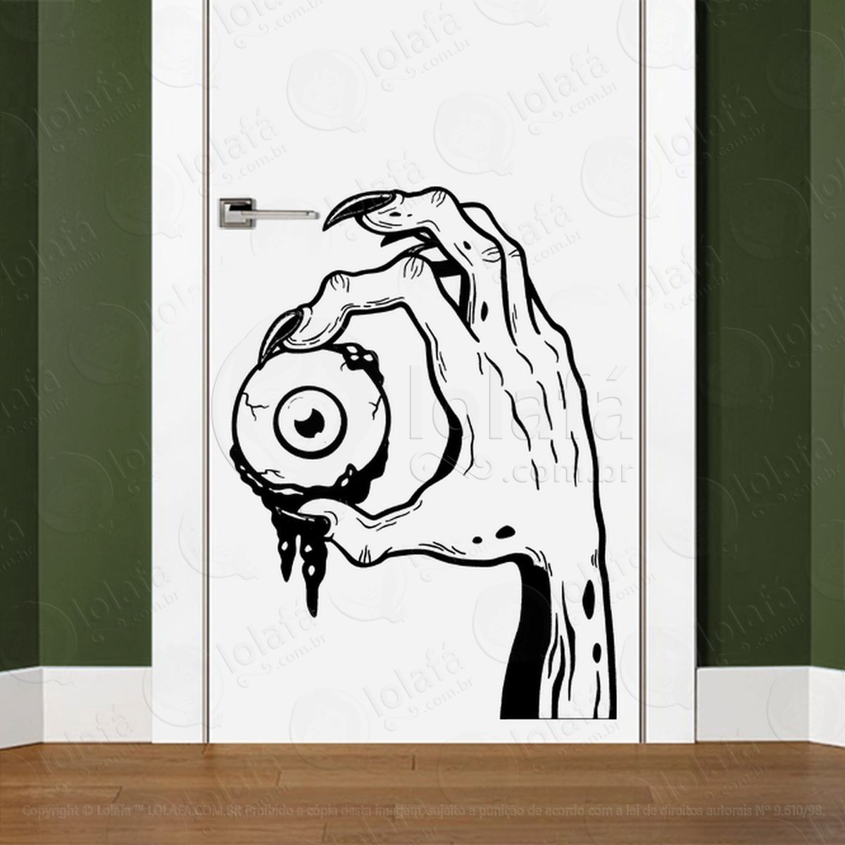 Zombie Adesivo de Parede para Quarto, Porta e Vidro - Mod:33