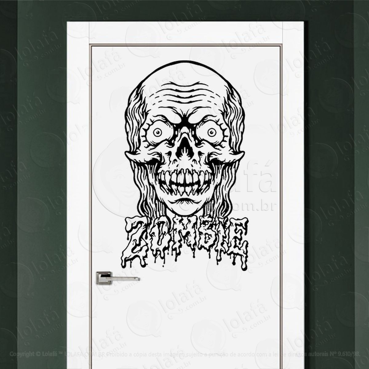 Zombie Adesivo de Parede para Quarto, Porta e Vidro - Mod:52