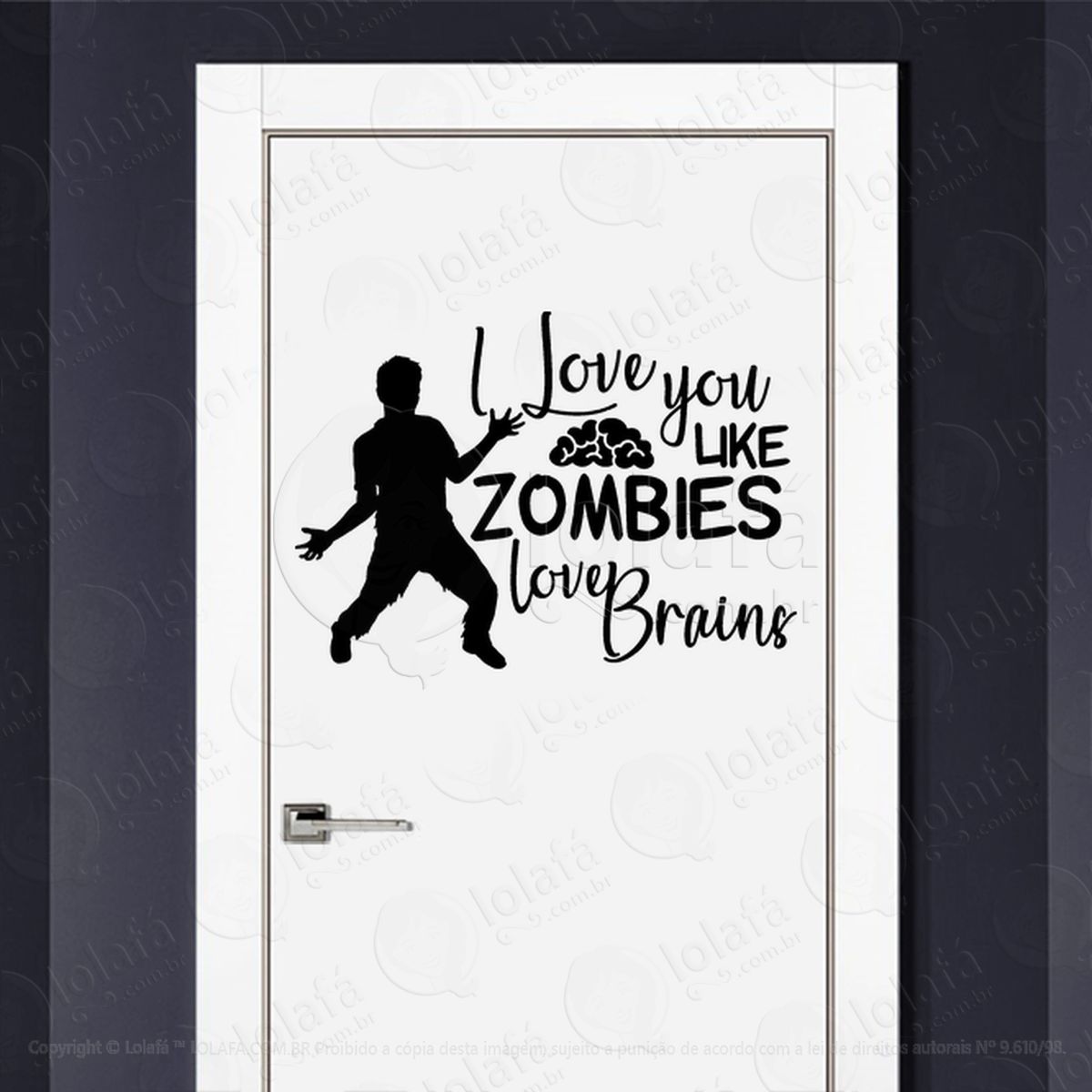 Zombie Adesivo de Parede para Quarto, Porta e Vidro - Mod:53