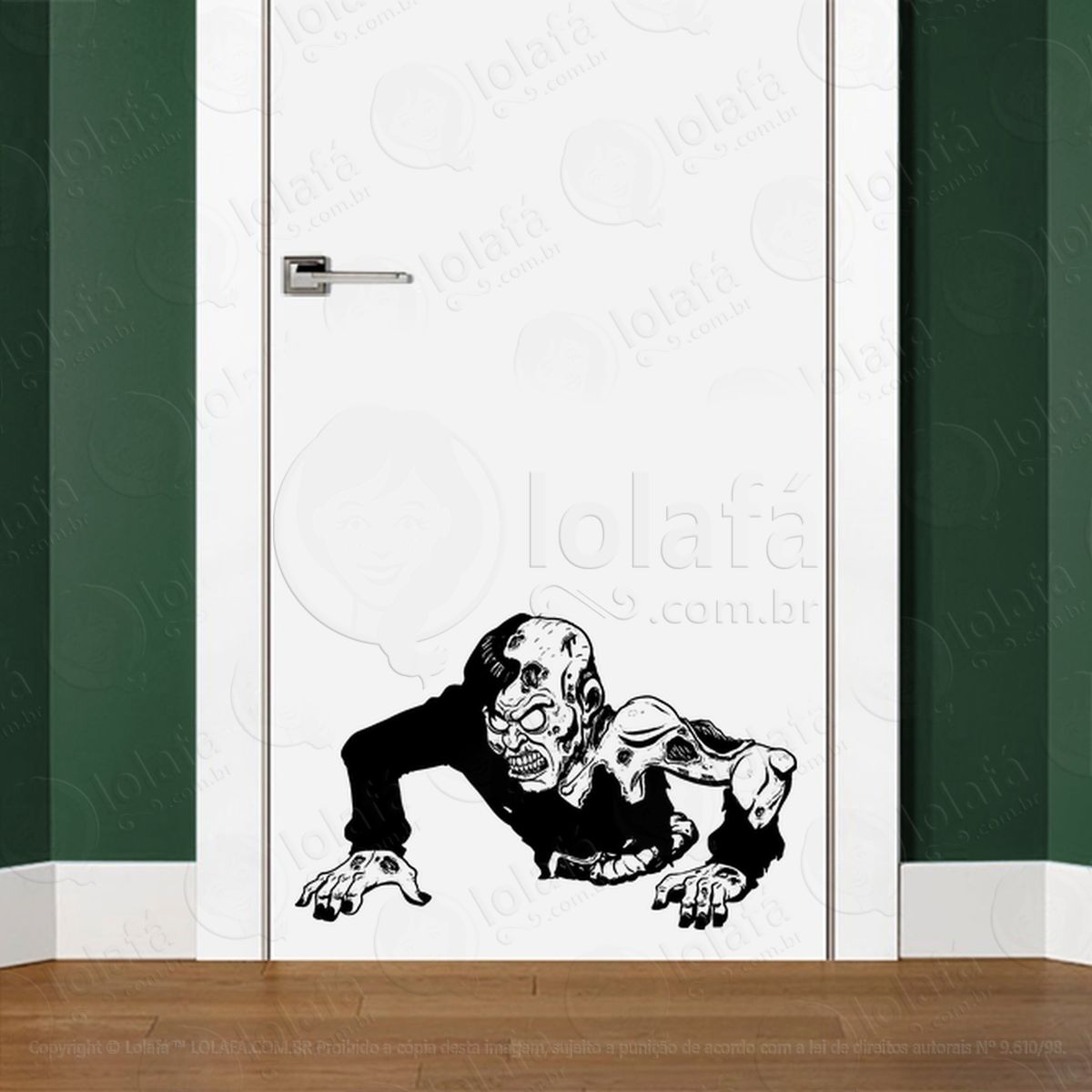 Zombie Adesivo de Parede para Quarto, Porta e Vidro - Mod:74