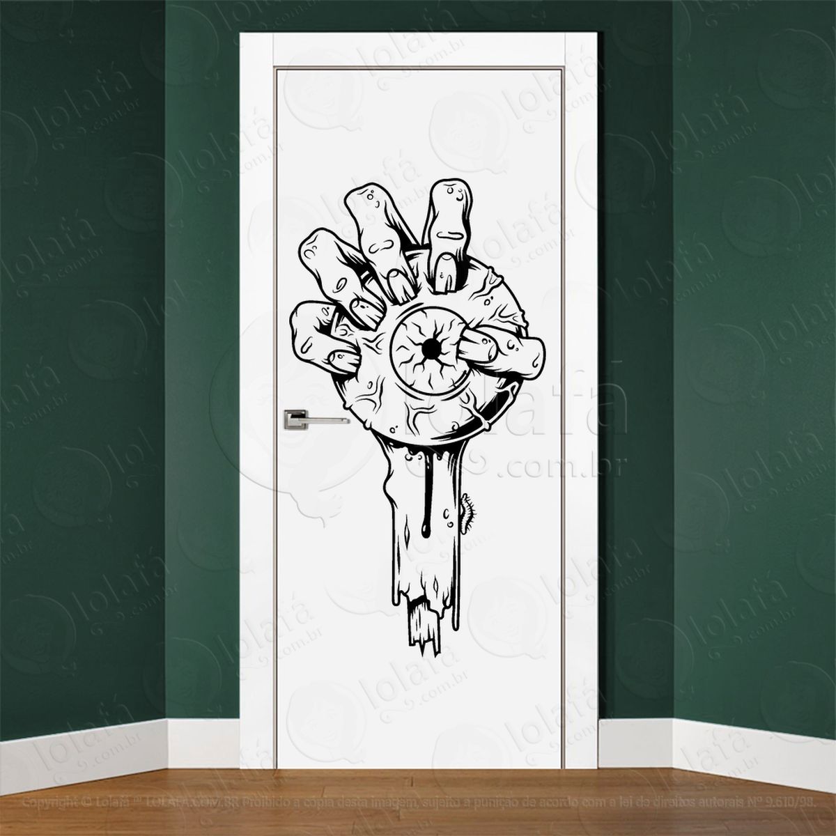 zombie adesivo de parede para quarto, porta e vidro mod:104