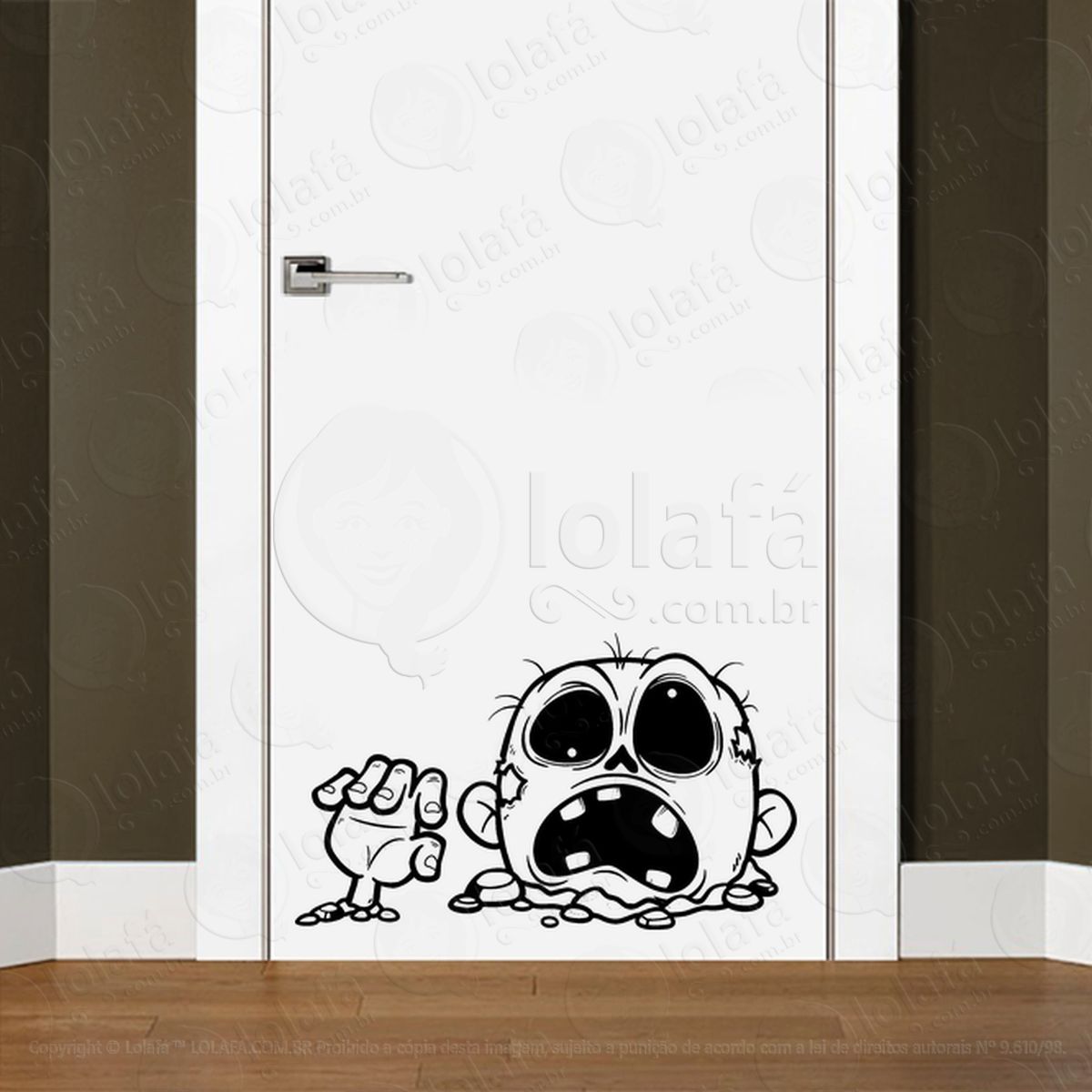 Zombie Adesivo de Parede para Quarto, Porta e Vidro - Mod:116