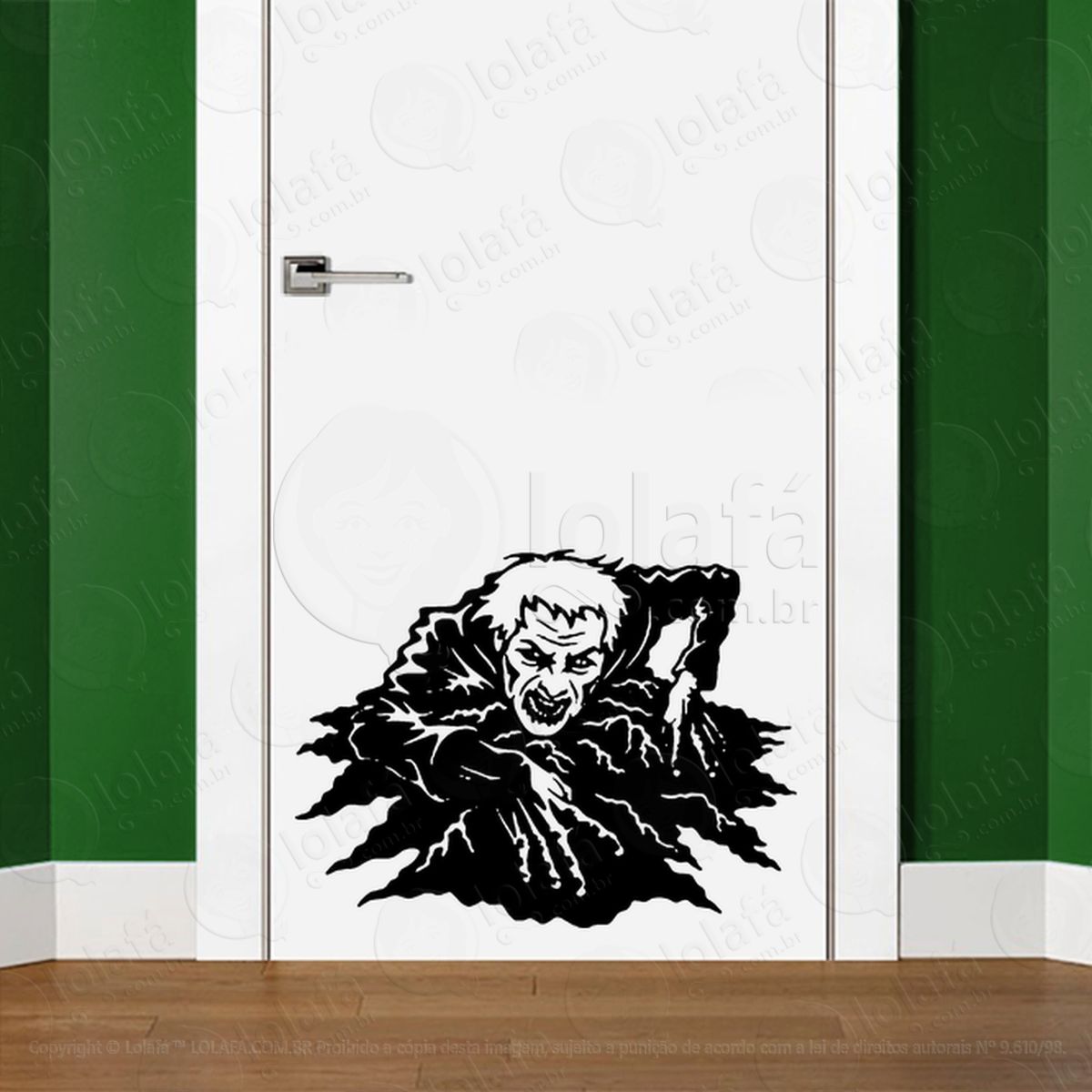 Zombie Adesivo de Parede para Quarto, Porta e Vidro - Mod:136